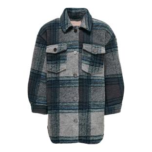 Veste à carreaux Bleu Fille Kids ONLY Andrea pas cher