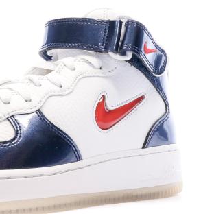 Baskets Blanches/Bleu Mixte Nike Air Force 1 Mid vue 0
