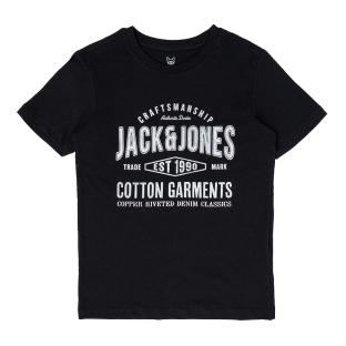 T-shirt Noir Garçon Jack & Jones Jeans pas cher