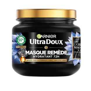 Masque Remède Hydratant Charbon Magnétique Huile de Fleur de Nigelle Gras GARNIER Ultra Doux 340ML pas cher