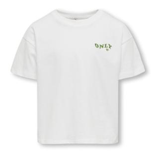 T-shirt Blanc/Vert Fille Only Kogmaiken pas cher