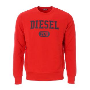 Sweat Rouge Homme Diesel Felpa pas cher