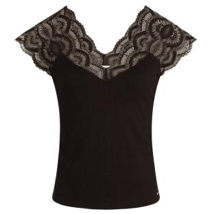T-Shirt Noir Femme Morgan Dentelle vue 2