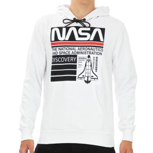 Sweat à capuche Blanc Homme Nasa 59H pas cher