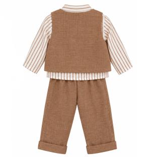 Ensemble Blanc/Camel Garçon P'tit Mome Lucas vue 0