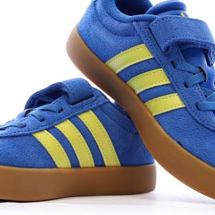 Baskets Bleu/Jaune Garçon Adidas Court vue 7