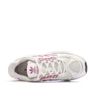 Baskets Blanches/Roses Femme Adidas Ozmillen vue 4