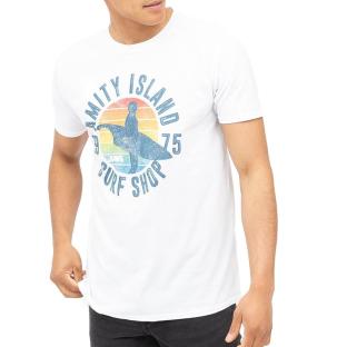 T-Shirt Blanc Homme Jaws Amity Surf Shop vue 0