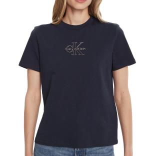 T-Shirt Marine Femme Calvin Klein Jeans Classic pas cher