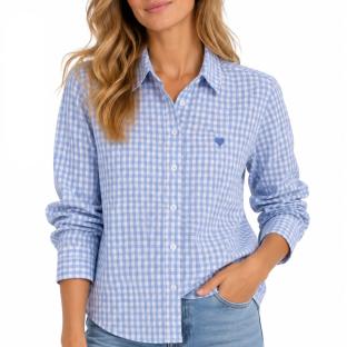 Chemise Bleu/Blanc Femme PM Mère & Fille Vichy vue 0