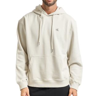 Sweat à Capuche Écru Homme Calvin Klein Jeans 350 Terry Monog pas cher