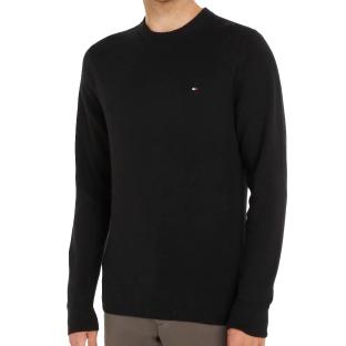 Pull Noir Homme Tommy Hilfiger Pima MW0MW28046 pas cher