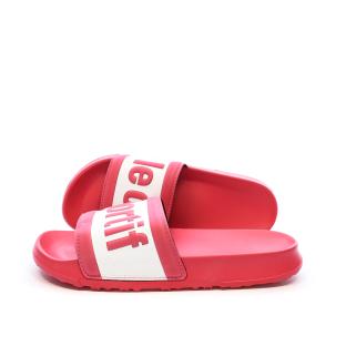 Pink/Weiße Steppschuhe für Frauen Le Coq Sportif Slide Wording Ansicht 0