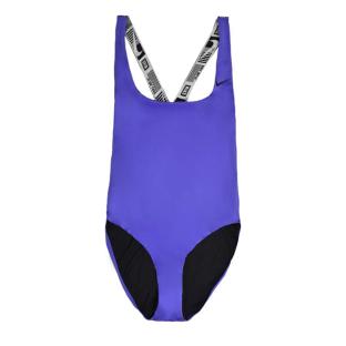 Damen Nike Crossback Einteiliger Badeanzug Violett Ansicht 0