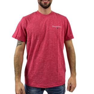 T-shirt Rouge Homme Tommy Hilfiger Heathered pas cher