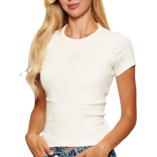 T-Shirt Ecru Femme Tommy Hilfiger Badge vue 0