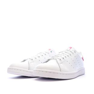 Baskets Blanches/Roses Fille Adidas Stan Smith vue 6