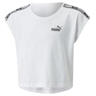 T-shirt Blanc Fille Puma Tape Tee G pas cher