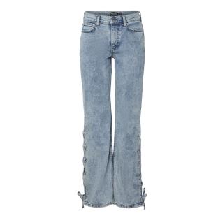 Jean Droit Bleu Femme Pieces Fenda vue 3