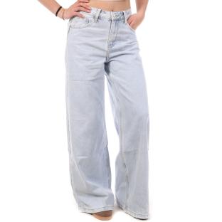 Jean Loose Bleu Femme Oraije Palazzo vue 0