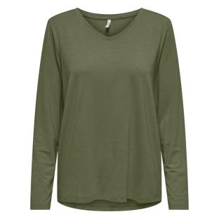 T-shirt Kaki Femme Only Harly ML pas cher