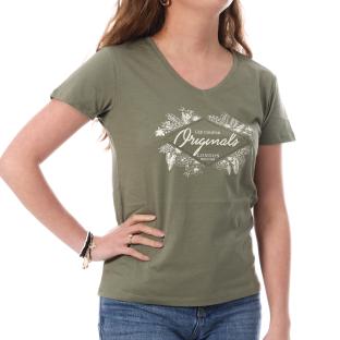 T-shirt Kaki Femme Lee Cooper Onala vue 0