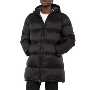 Doudoune longue noire à capuche Noir Homme Schott MICKS pas cher