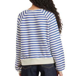 Sweat Marinière Bleu/Beige Femme Pieces Greta vue 2