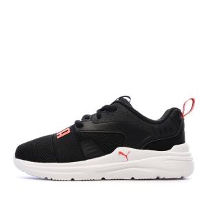 Baskets Noires/Blanches/Fushia Fille Puma Soft Wired 2 vue 0