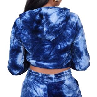 Sweat à Capuche Bleu Femme Project X Paris Tie & Dye vue 2