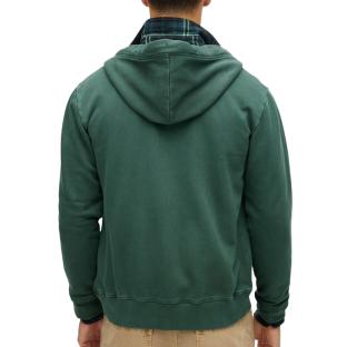 Sweat Zippé Vert Foncé Homme Superdry Essential Washed Ziphood vue 2