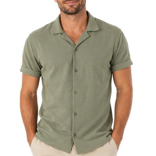 Chemise Manches Courtes Kaki Homme Paname Brothers DOV vue 0