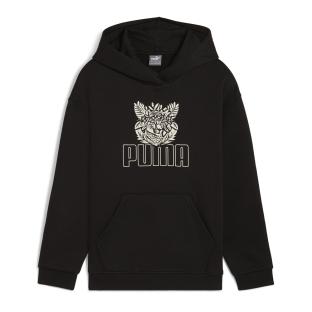 Sweat Capuche Noir Fille Puma Ess+ Tropicat pas cher