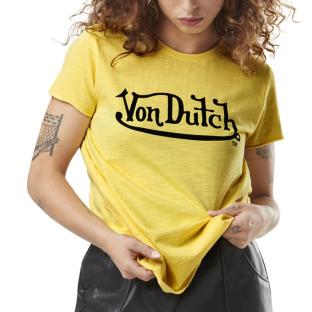 T-shirt Jaune Femme Von Dutch Slub pas cher