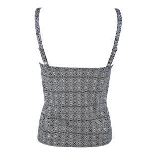 Top de bañador negro/blanco para mujer Grain de Sable Tankini ver 0