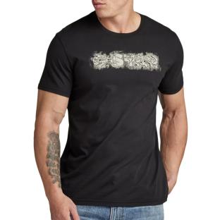 T-shirt Noir Homme G-Star Raw Distressed Logo pas cher