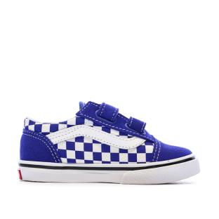 Baskets Bleu Garçon Vans Old Skool V Check vue 2