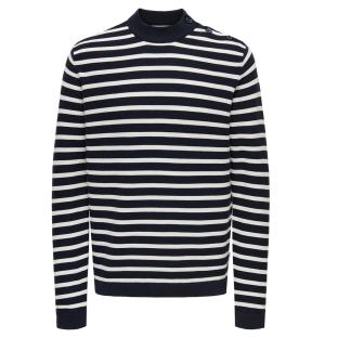 Pull Marine /Blanc Homme Only & Sons Walder vue 0