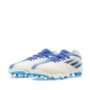 Chaussures de Football Blanche/Bleu Garçon Adidas X Speedflow.3 Mg J vue 6