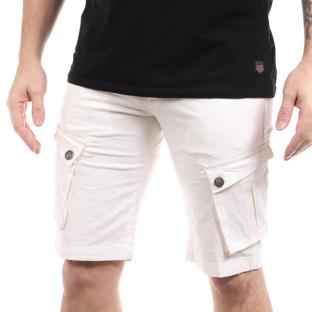 Bermuda Cargo Blanc Homme Paname Brothers Betty pas cher