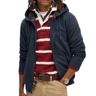 Sweat Zippé Marine Homme Superdry Essential Washed Ziphood pas cher