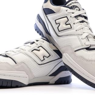 Baskets Blanches/Marine Homme New Balance BB550 vue 7