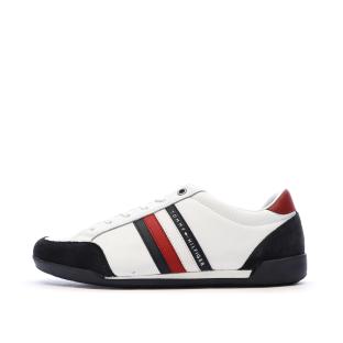 Baskets Blanches/Marines Homme Tommy Hilfiger Corporate Material pas cher