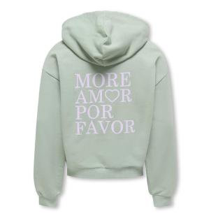Sweat à Capuche Vert Fille Kids ONLY Amor Life vue 0