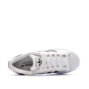 Baskets Blanc/Noir Junior Adidas Superstar II vue 4
