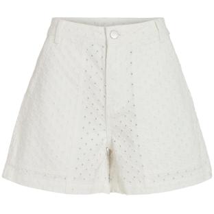 Pantalones cortos blancos para mujer Vila Vipolly de punto calado y denim ver 0