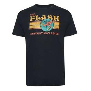 T-Shirt Noir Homme Dc Comics 70's Flash vue 0