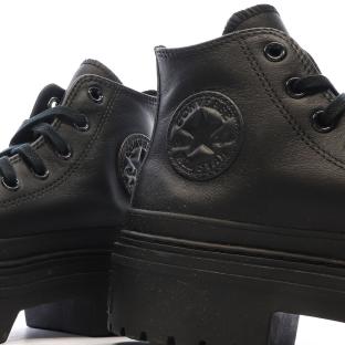 Baskets Noires Femme Converse Leather vue 7
