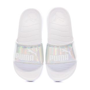 Claquettes Blanche/Argenté Femme Puma Popcat 20 Irridescent vue 0