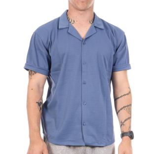 Chemise Manches Courtes Bleu Homme Paname Brothers DOV vue 0